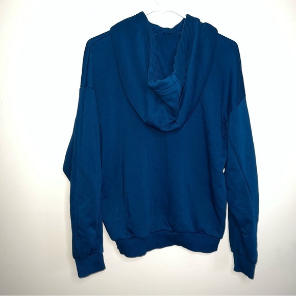 Adidas Women’s Blue Treefoil Oversized Tech Style Hoodie Size Small - Picture 6 of 9